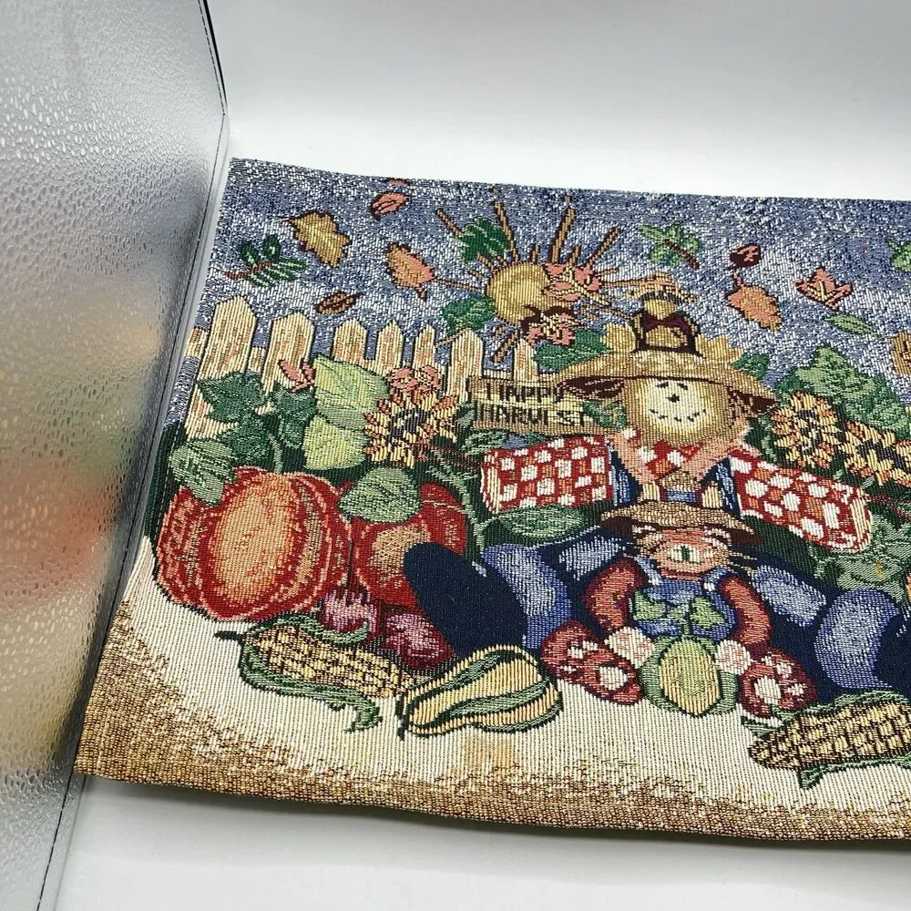 Vintage Tapestry Cotton Happy Harvest Placemats - Set Of 6